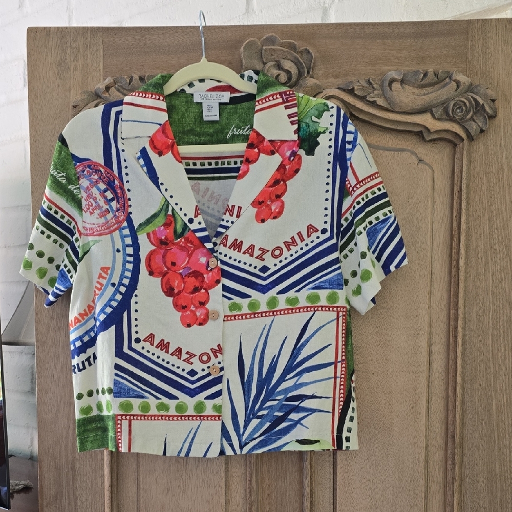 Rachel Zoe Multicolor Graphic Button Down Shirt